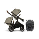 Nuna DEMI Next with Rider Board Double Stroller and PIPA aire RX Travel System