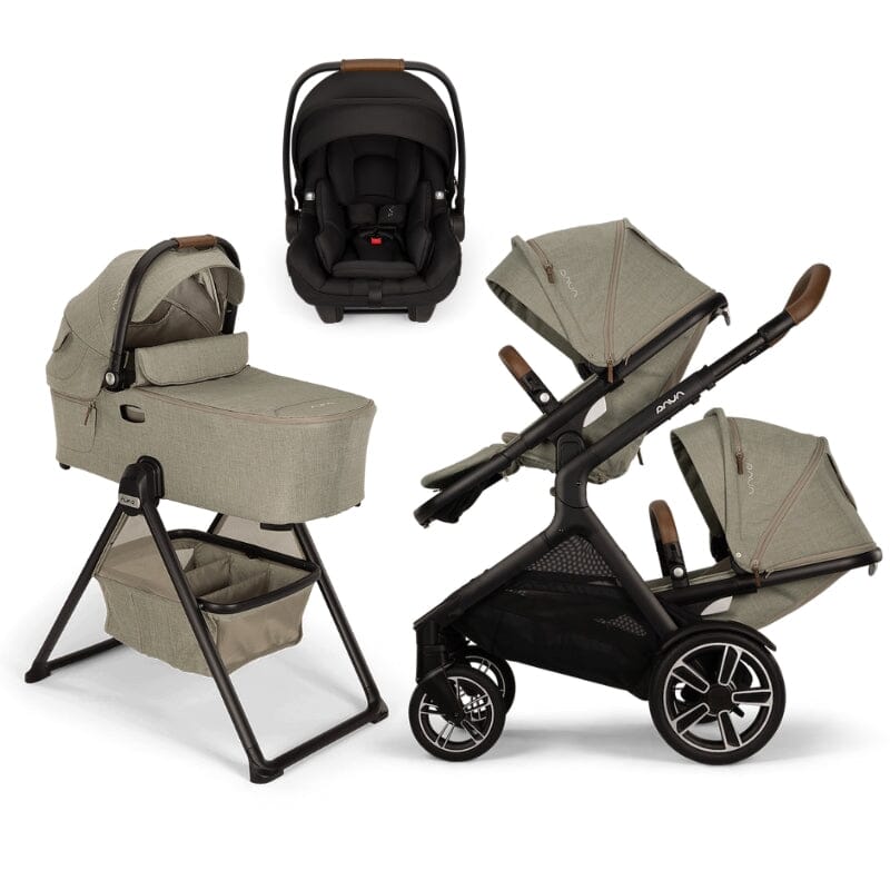 Nuna DEMI Next Double with Rider Board , Bassinet + Stand and PIPA aire RX Travel System