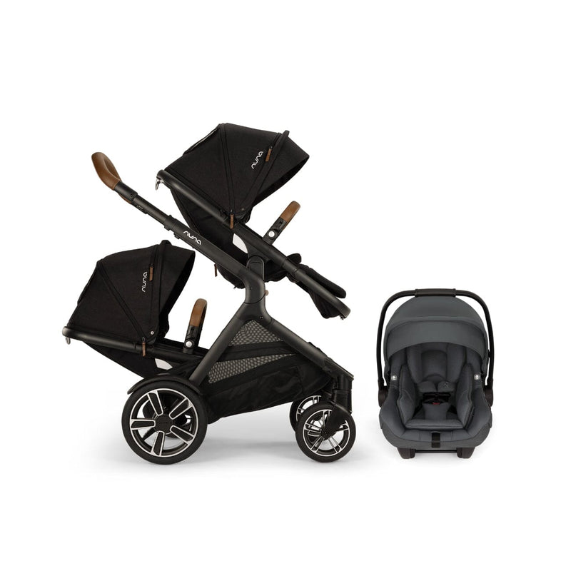 Nuna DEMI Next with Rider Board Double Stroller and PIPA aire RX Travel System