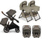 Nuna DEMI Next with Rider Board Twin Travel System - PIPA aire RX and Bassinet + Stand