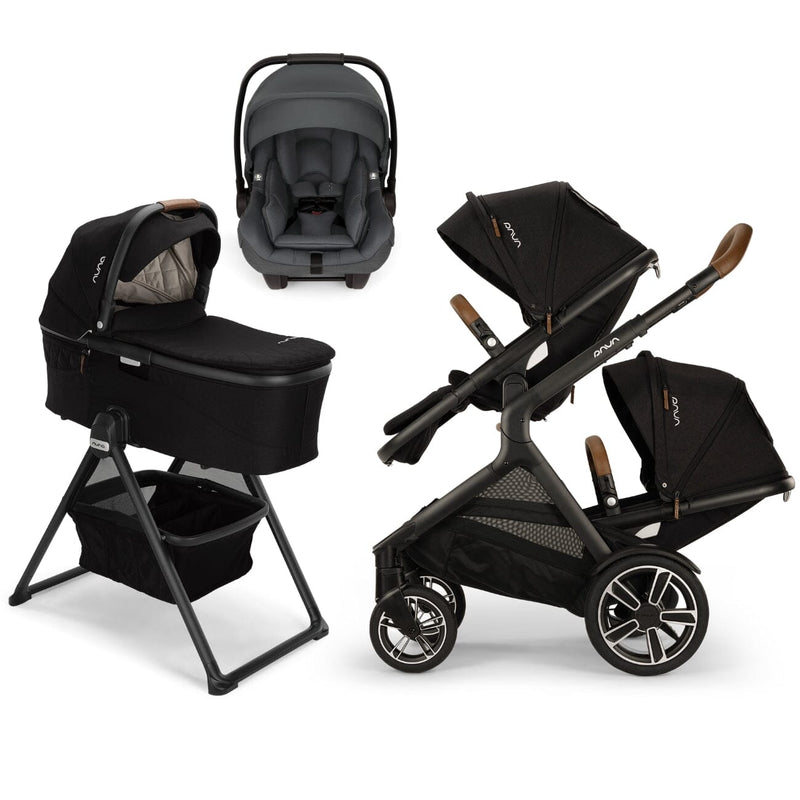 Nuna DEMI Next Double with Rider Board , Bassinet + Stand and PIPA aire RX Travel System