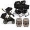 Nuna DEMI Next with Rider Board Twin Travel System - PIPA aire RX and Bassinet + Stand