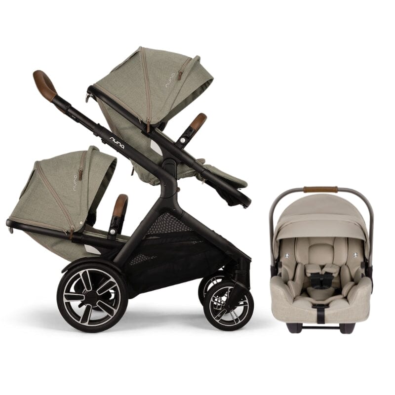 Nuna DEMI Next Double Stroller, Rider Board, and PIPA RX Travel System