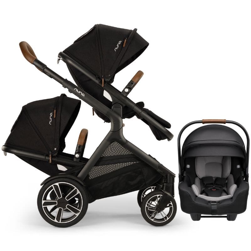 Nuna DEMI Next Double Stroller, Rider Board, and PIPA RX Travel System