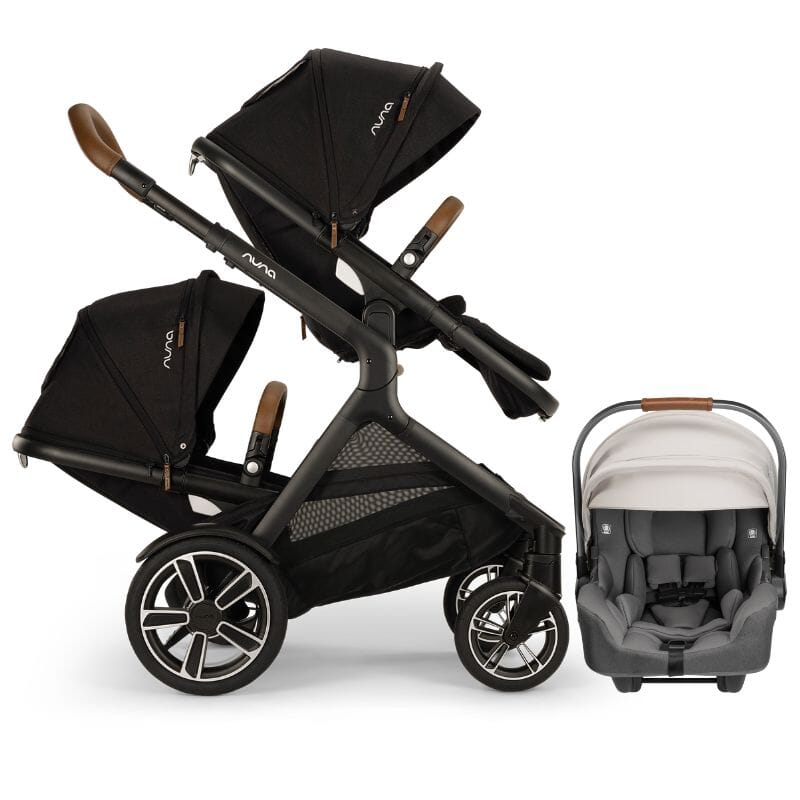 Nuna DEMI Next Double Stroller, Rider Board, and PIPA RX Travel System