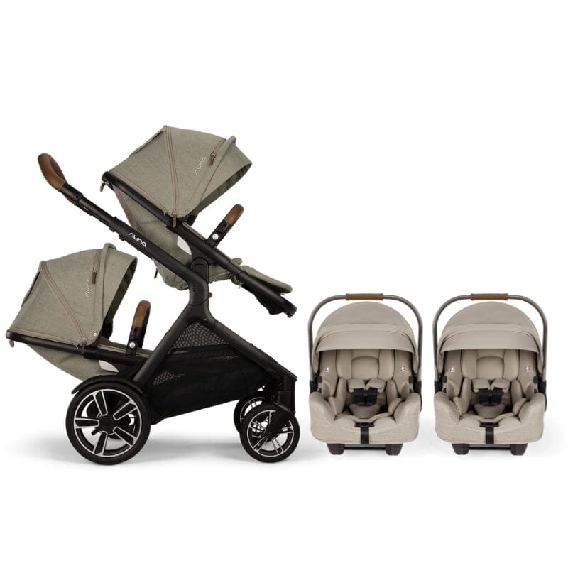 Nuna DEMI Next Stroller, Rider Board, and PIPA RX Twin Travel System