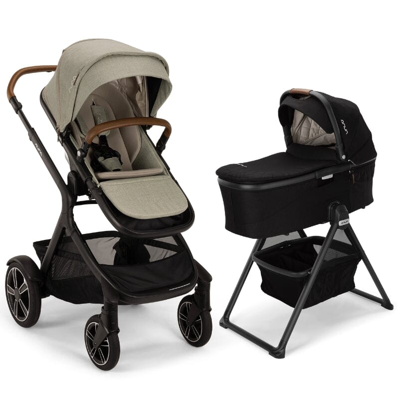 Nuna DEMI Next Stroller, Rider Board, and Bassinet + Stand Bundle