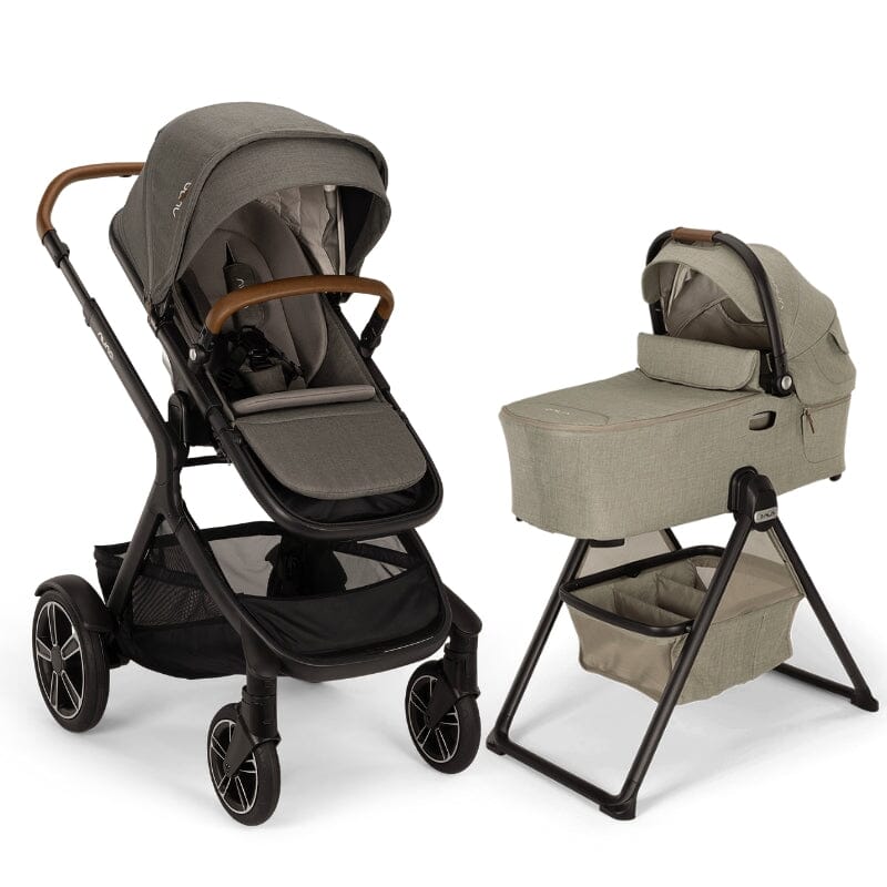 Nuna DEMI Next Stroller, Rider Board, and Bassinet + Stand Bundle