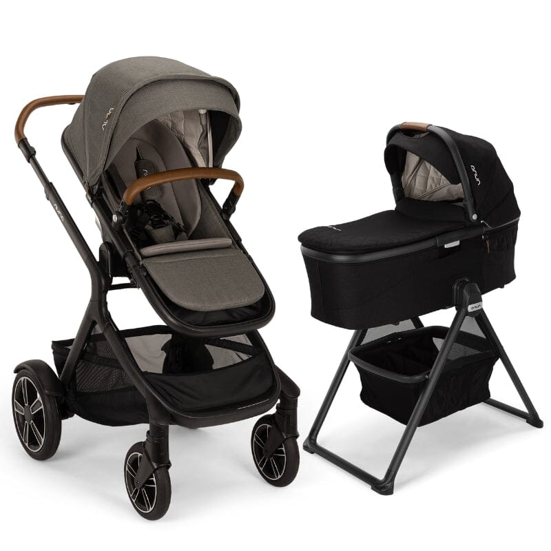 Nuna DEMI Next Stroller, Rider Board, and Bassinet + Stand Bundle