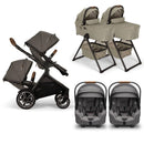 Nuna DEMI Next with Rider Board Twin Travel System - PIPA RX and Bassinet + Stand