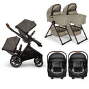 Nuna DEMI Next with Rider Board Twin Travel System - PIPA RX and Bassinet + Stand