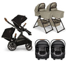 Nuna DEMI Next with Rider Board Twin Travel System - PIPA RX and Bassinet + Stand