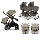 Nuna DEMI Next with Rider Board Twin Travel System - PIPA RX and Bassinet + Stand