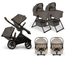 Nuna DEMI Next with Rider Board Twin Travel System - PIPA RX and Bassinet + Stand