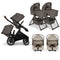 Nuna DEMI Next with Rider Board Twin Travel System - PIPA RX and Bassinet + Stand