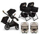 Nuna DEMI Next with Rider Board Twin Travel System - PIPA RX and Bassinet + Stand