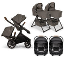 Nuna DEMI Next with Rider Board Twin Travel System - PIPA RX and Bassinet + Stand