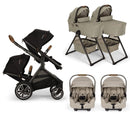 Nuna DEMI Next with Rider Board Twin Travel System - PIPA RX and Bassinet + Stand