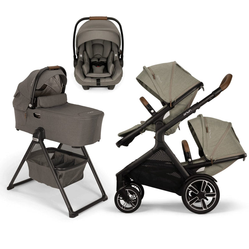 Nuna DEMI Next Double with Rider Board , Bassinet + Stand and PIPA aire RX Travel System