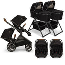 Nuna DEMI Next with Rider Board Twin Travel System - PIPA aire RX and Bassinet + Stand